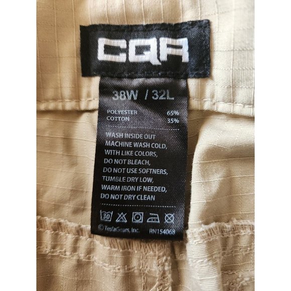 CQR Men's Flex Ripstop Tactical Pants Water Resistant Stretch Cargo Pants, 38x32 - Picture 3 of 10